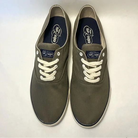 Sperry Top Sider Sneaker Men's brown Retro Deck Shoes canvas Size 11.5 - Picture 2 of 6